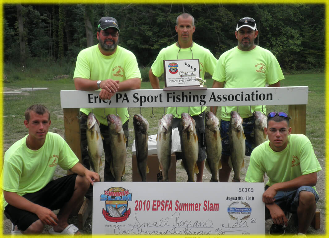 Captain Steve Small and the Small Program crew - Erie PA Walleye Tournament Winners