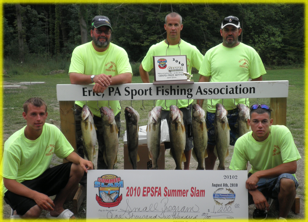 Captain Steve Small and the Small Program crew - Erie PA Walleye Tournament Winners