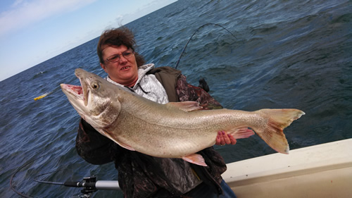 27 pound lake trout caught in erie, pa